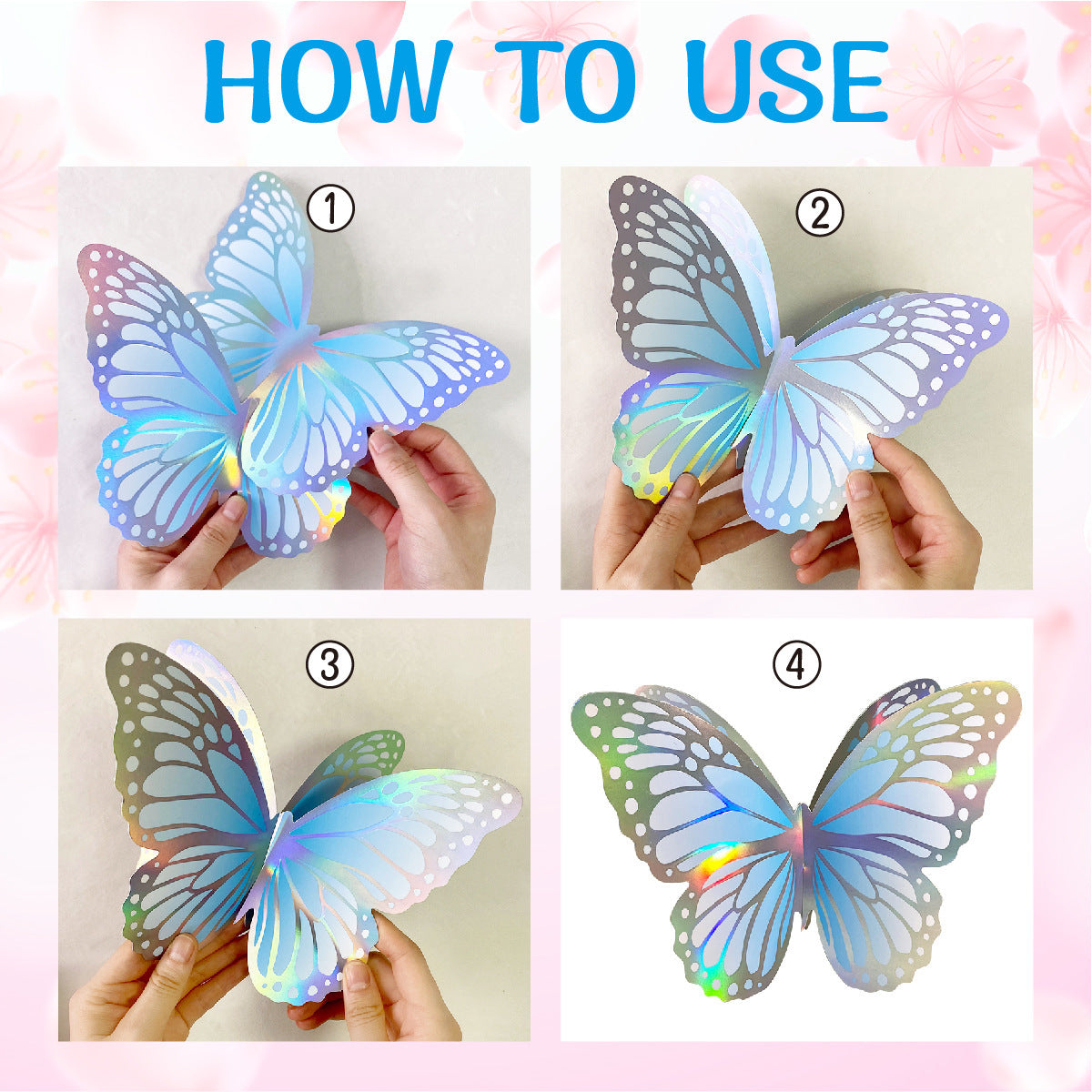 Groups of Rainbow Hot Silver Butterflies Decoration Set