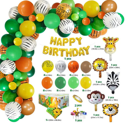 Cartoon Animal Head Foil Balloon Chain Birthday Party Decoration