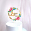 Acrylic Color Printing Flower Ins Style Wedding Party Party Baking Cake Hat Decoration