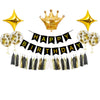 Black Gold Birthday Party Balloon Decoration Set Gilding