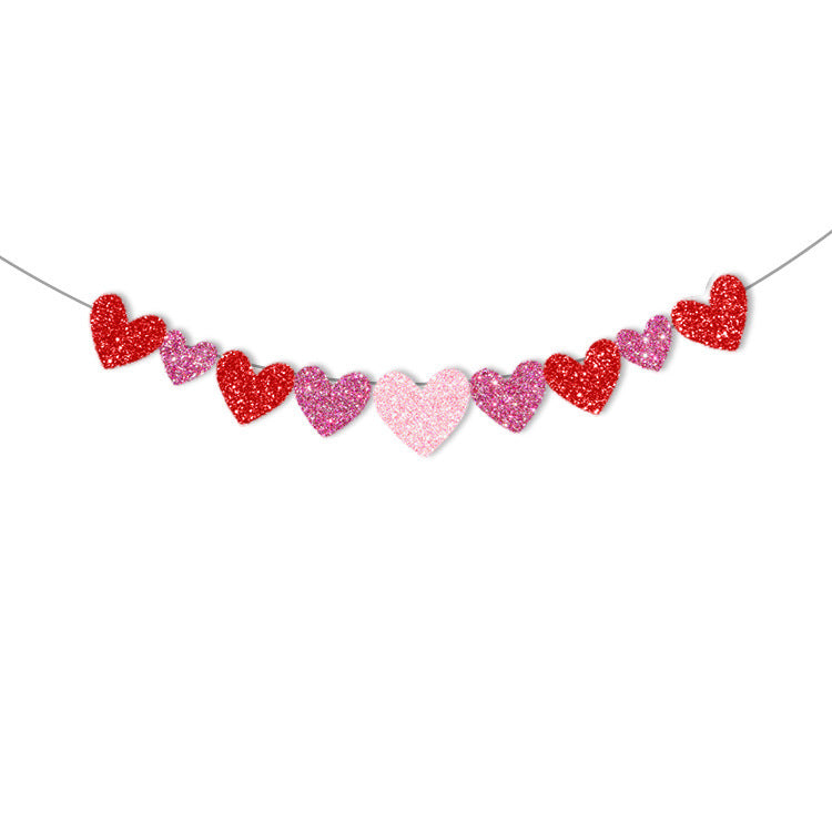 2 Meter Hanging Glitter Letter Love Heart Bunting Banners Garland