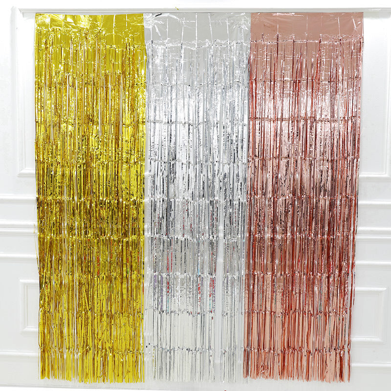 Birthday Party Decoration – 12m Tinsel Curtain with Color Stripes