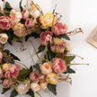 Retro Peony Small Wreath: European Style Floral Decoration