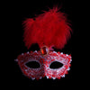 Elegant Feathered Mask with Imitation Diamond Edging