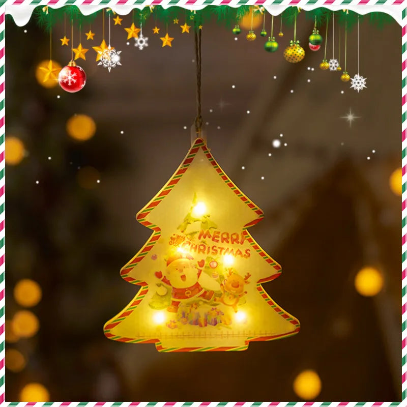 Holiday Decoration Arrangement Hanging Lights Christmas Tree