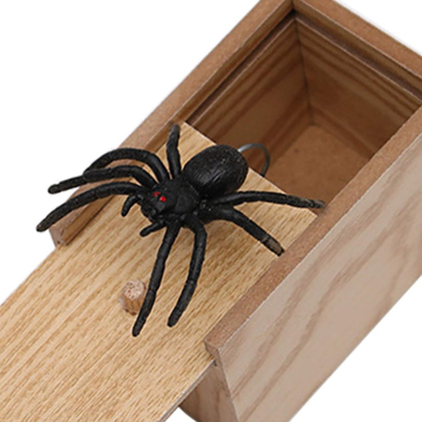 Prank Spider Wooden Scare Box