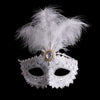 Elegant Feathered Mask with Imitation Diamond Edging