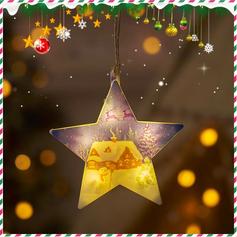 Holiday Decoration Arrangement Hanging Lights Christmas Tree